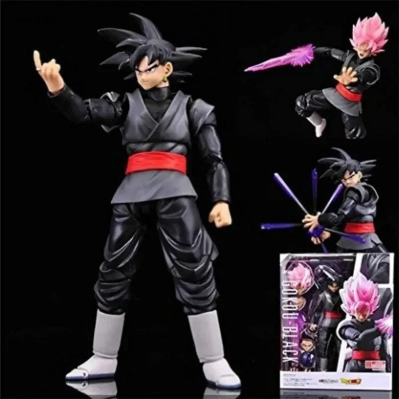 14cm Dragon Ball Black Goku Zamasu Action Figure Super Saiyan Movie Version Dbz Anime Model With Multiple Accessories Toys