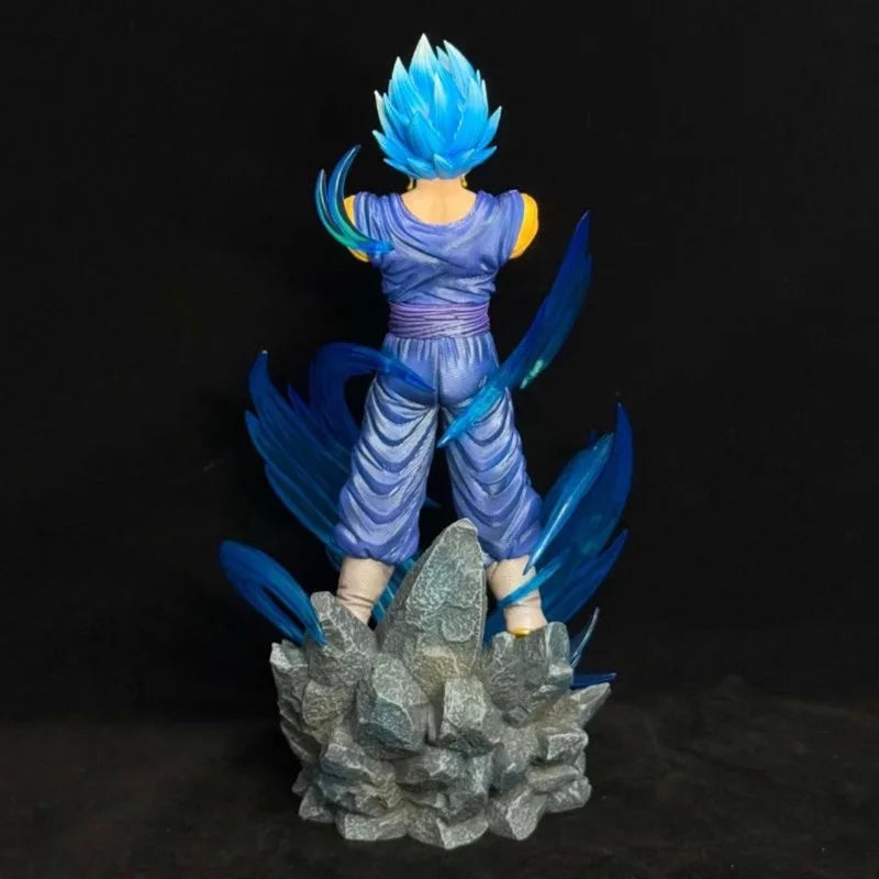 33cm Dragon Ball Vegetto Super Saiyan Blue Standing Anime Figure Model Statue Boys Collection Desktop Decoration Ornament Toys