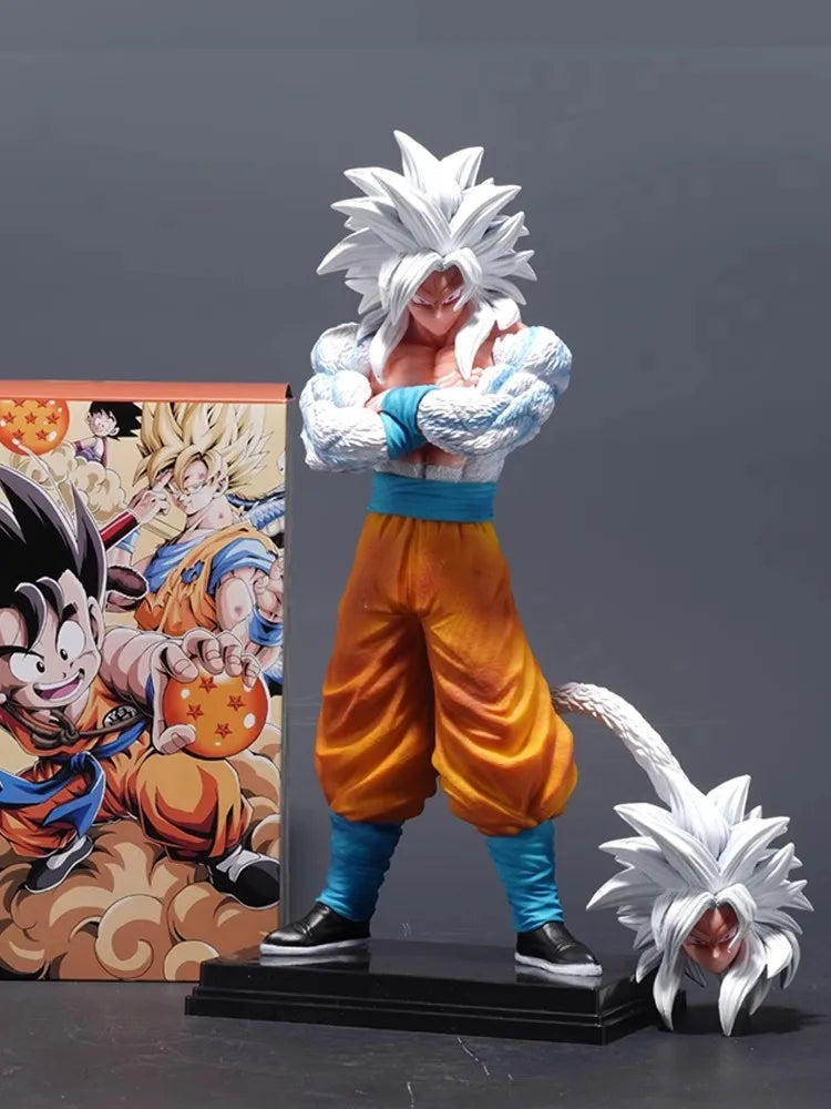 Dragon Ball Son Goku Anime Figure Super Saiyan 5 GK Statue PVC Double Headed Action Doll Model Collection Toys Birthday Gifts