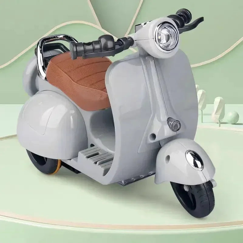 Labubu Mini Travel Moped Gray Doll Bike