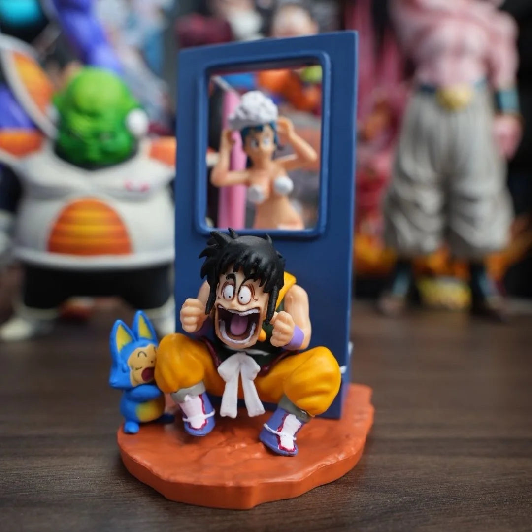 10cm/3.93in Anime Dragon Ball Z Figure Yamcha Bulma Action Figure Collection Figurine Statue Toy Gift Yamcha Bulma