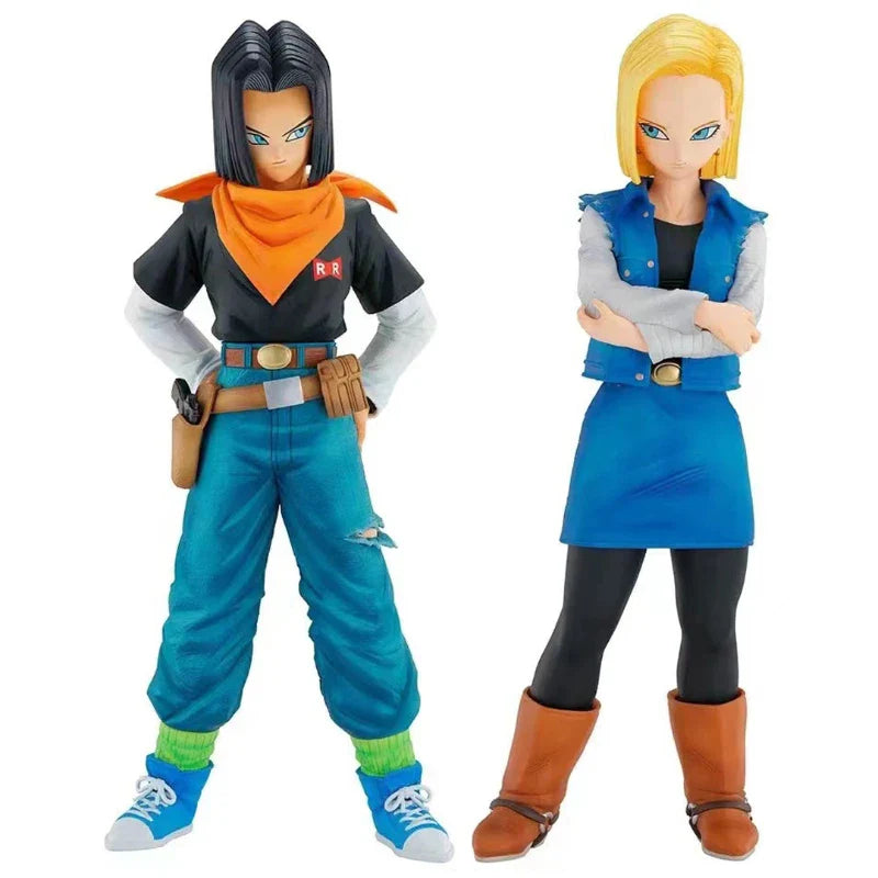 24CM Anime Dragon Ball Z Android 17 18 Figure Android 18 PVC Action Figures Collection Model Toys for Children Christmas Gifts Action figure