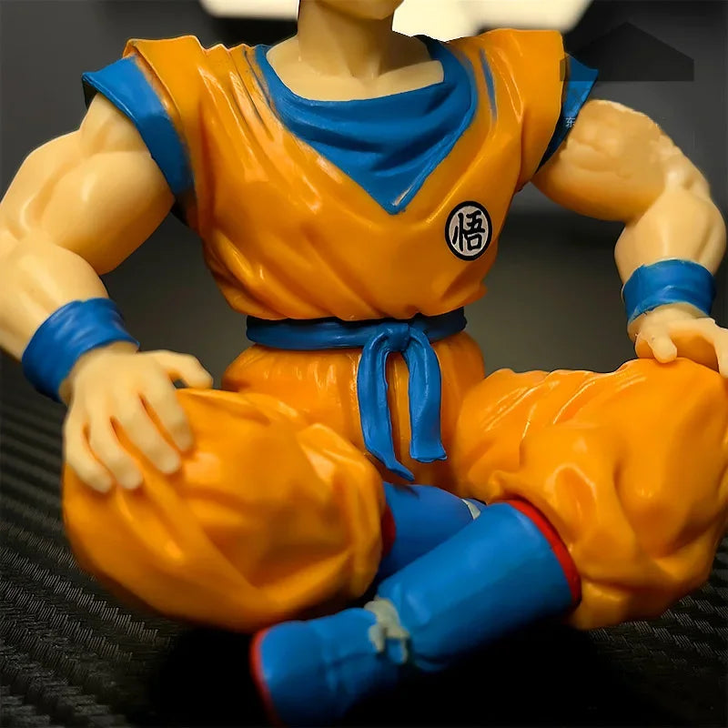 13cm/5.1 inch Dragon Ball cartoon character sitting Sun Wukong Figurine Model Collection Decoration Ornaments Toys Gift