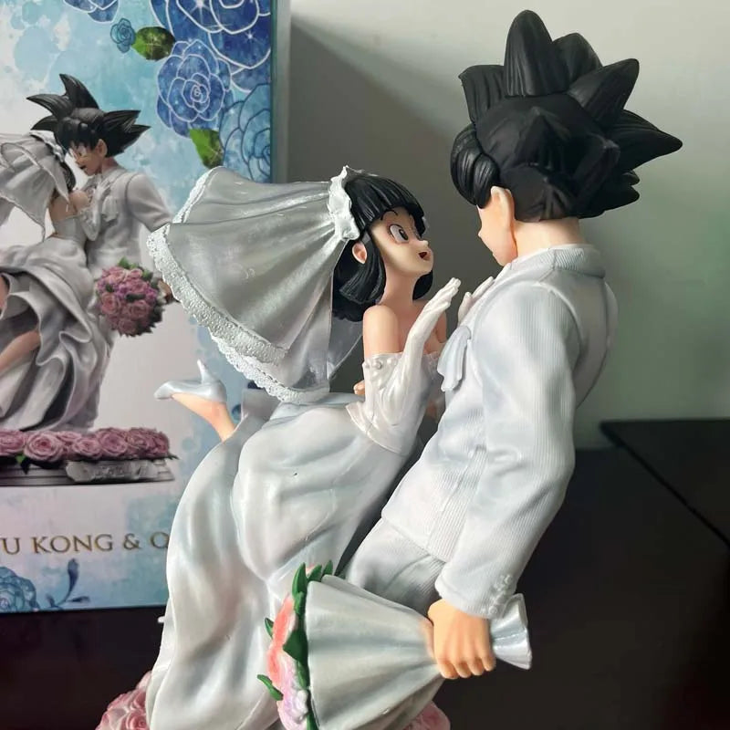 Dragon Ball Z Son Goku Figure Chichi Wedding Version 31CM PVC Figurine Model Toys Statue Collection Ornament Couple Wedding Gift