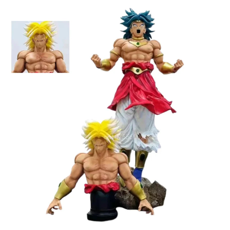 58cm Dragon Ball Figure Broly Action Figures Interchangeable Bust PVC Resin Model Collection Desktop Ornament Birthday Toy Gift