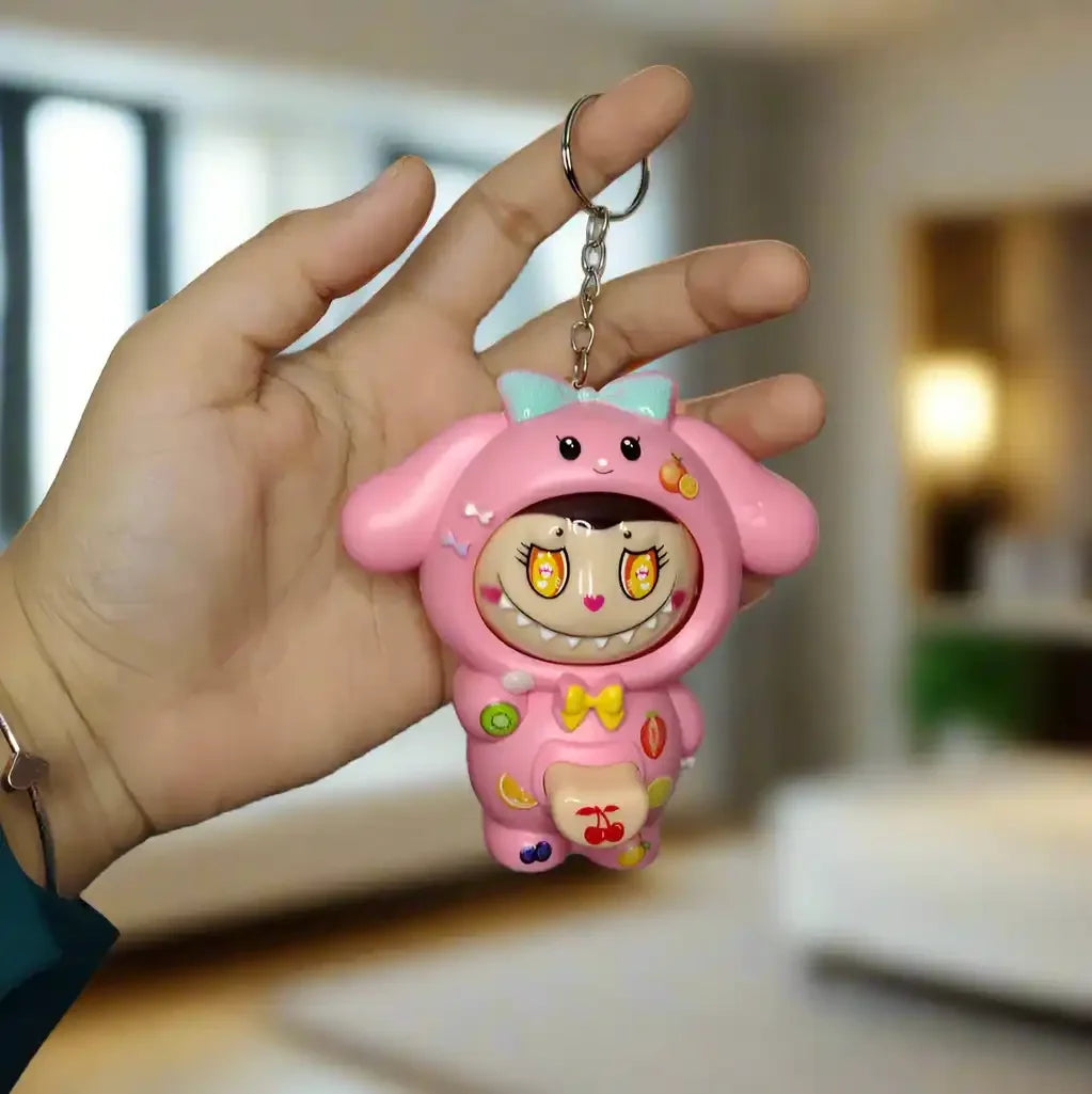 Labuboo x Sanliou Face Change Keychain Pink Expression Keychain