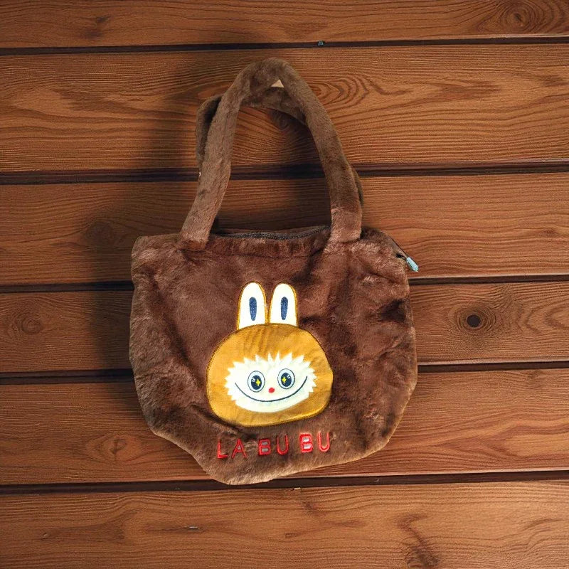Labubu Soft Carry Tote Bag Brown Tote Bag