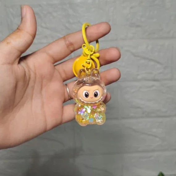Labuboo Crystal Cascade Keychain Yellow Liquid Keychain