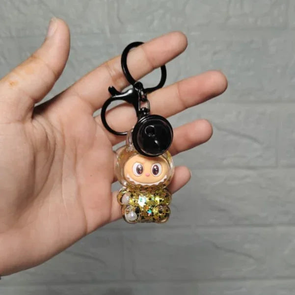 Labuboo Crystal Cascade Keychain Black Liquid Keychain