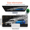 Drift S13 And S15 JDM Car Large Mouse Pad - Non-Slip Rubber Base, Stitched Edge, 31.5*15.7in, Black, For Gaming, Work, Office, Home, 1pc 35.4*15.7inches(90X40cm)