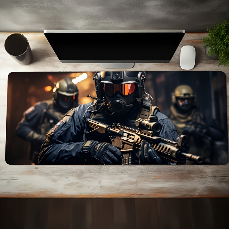 [1pc Tactical Mouse Pad] Tactical Special Forces Mouse Pad - 1pc Non-Slip Rubber Base with Premium Cloth Surface for Precision Control - Full Coverage for Keyboard & Mouse - Ideal for Home, Office, Gaming, Ergonomic
