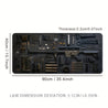 Extra Large Gaming Mouse Pad & Extended Desk Mat - Tactical Military Design with Realistic Gun & Ammo Layout, Non-Slip Rubber Base, Washable Faux Leather Surface, Durable Office & Gaming Mat for PC, Computer, Workstation Accessories, Extra Extra Large Mou 35.4*15.7inches(900x400mm)