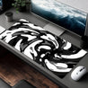 1pc Large Abstract Twisted Swirl Digital Print Mouse Pad & Desk Mat - Non-Slip Washable Polyester Gaming Surface with Wrist Support, Black White Gray Swirl Design for PC, Laptop, Office - Gamer Gift, Mouse Pads for Desk 30x70cm (11.8x27.5in)