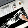 XXL Anime-Style Gaming Mouse Pad - Shadowy Glimpse Intense Eyes & Fragmented Face Design, Non-Slip Rubber Base, Precision Comfort for Office & PC Gaming, Large Desk Mat for Anime Fans, Anime Mousepad, Workstation Setup, Bold Graphics, Durable Construction