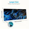 [Fantasy Gaming Mouse Pad] Large Fantasy-Themed Grim Reaper Skull Gaming Mouse Pad | Non-Slip Rubber Base, Smooth Surface for Office, Laptop, or Gaming Setup, Blue Flames & Dark Hooded Figure