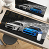 Drift S13 And S15 JDM Car Large Mouse Pad - Non-Slip Rubber Base, Stitched Edge, 31.5*15.7in, Black, For Gaming, Work, Office, Home, 1pc