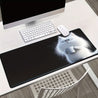 XXL Cute White Cat HD Printed Desk Mat & Gaming Mousepad - Large Non-Slip Surface with Fluffy Cat Design, Durable Rubber Base for Office, Home, PC Gaming - Perfect Gift for Cat Lovers, Gamers & Tech Enthusiasts, Work From Home, Home Workspace, Playful Pat