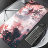 1pc Large Chinese Ink Painting Desk Mat - Non-Slip Rubber Base, Ergonomic Wrist Support, Cherry Blossoms, Pagodas, Misty Mountains - Traditional Asian Art Mouse Pad for Office, Gaming, Home - Compatible with PC, Laptop, Tablet - Ideal Gift for Artists & A