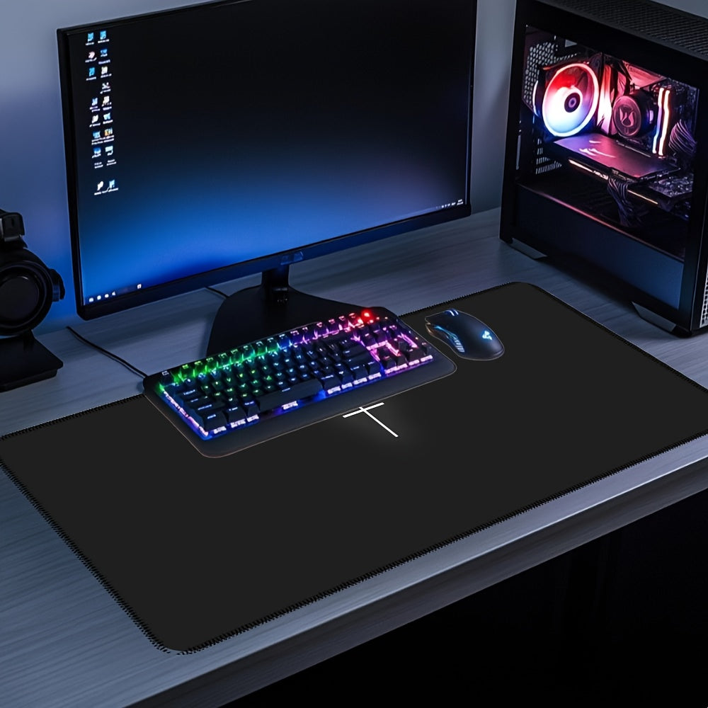 1pc Large Gaming Mouse Pad with Black & White Cross Design - Non-Slip Rubber Base, Smooth Polyester Surface, Oversized Rectangular Desk Mat for PC, Computer, Office & Gaming Setup - Ideal Gift for Gamers & Tech Enthusiasts, Extra Extra Large Mouse Pad, Ga
