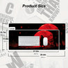 Large Gaming Mouse Pad with Japanese Samurai & Red Moon Design - Non-Slip Rubber Base, Extended Desk Mat for PC, Laptop, Office & Gaming Setup, Durable Office Workspace Mat with Striking Visuals
