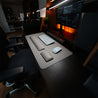 [Non-Slip Desk Mat Set] Three-Piece Large Computer Desk Mat Set, Non-Slip Mouse Pad + Keyboard Pad + Wrist Rest, Office Computer Desk Anti-Slip Protective Mat Double-Sided Faux Leather Mouse and Wrist Support Pad for Laptops, Mechanical Keyboards, Wrist S Gray three-piece set (mouse pad + keyboard tray + mouse wrist rest)