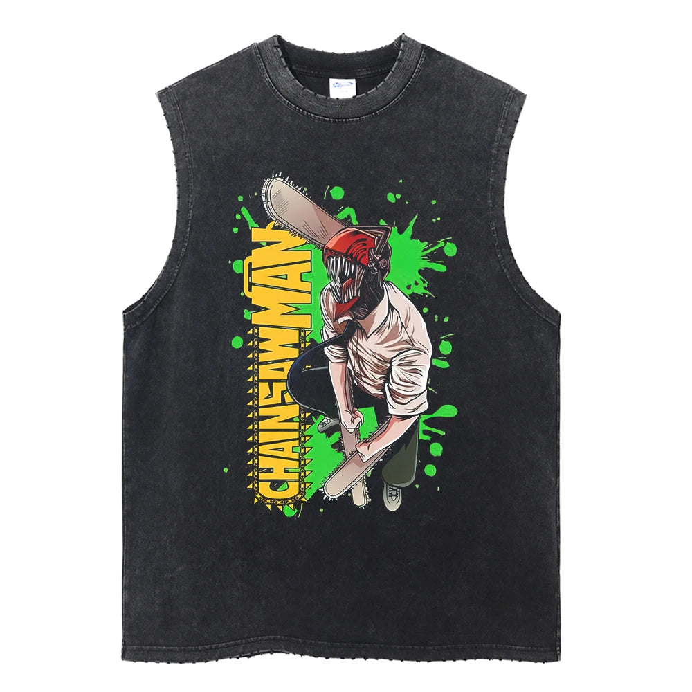 Chainsaw Man Vintage Tank Tops V3 Tank Tops