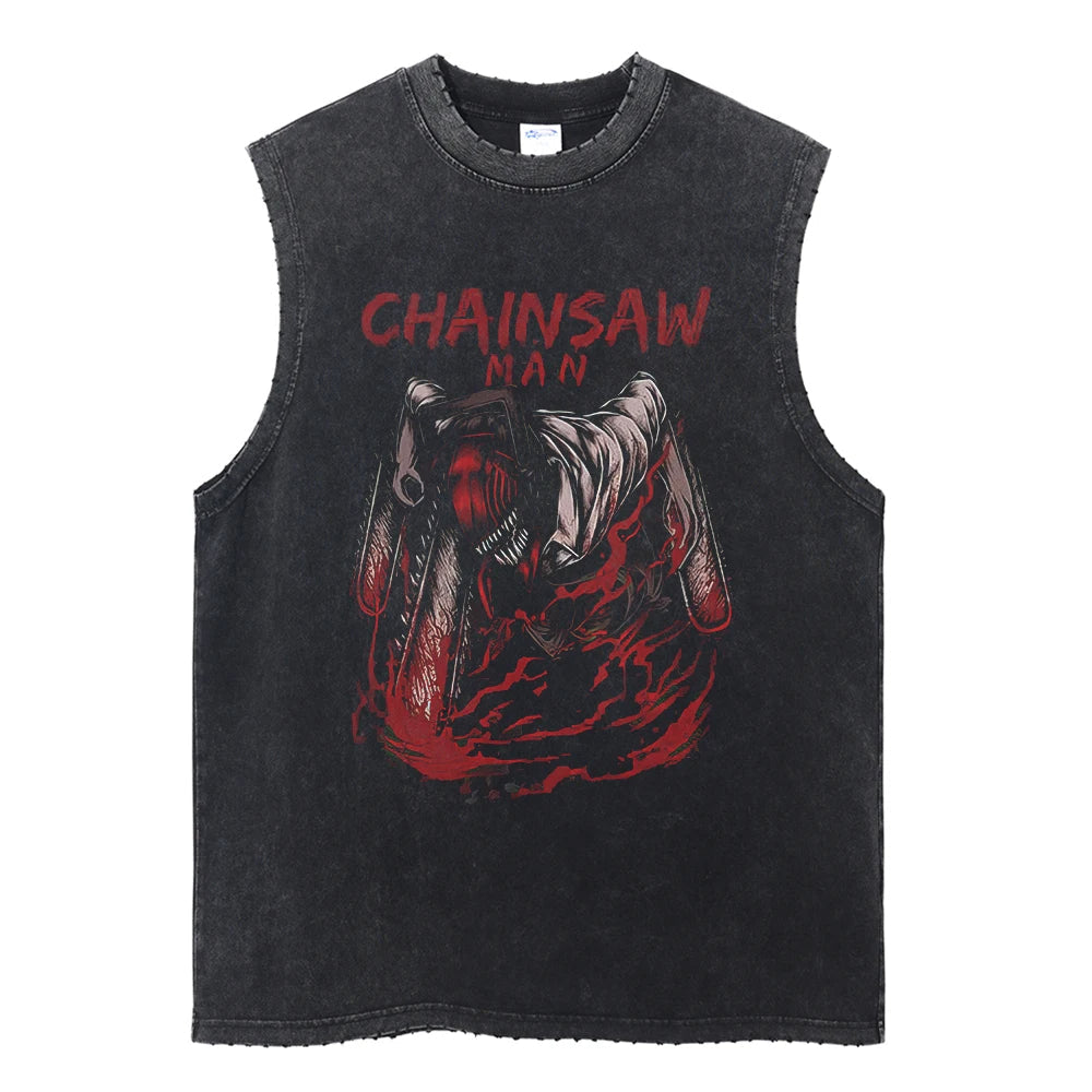 Chainsaw Man Vintage Tank Tops V9 Tank Tops