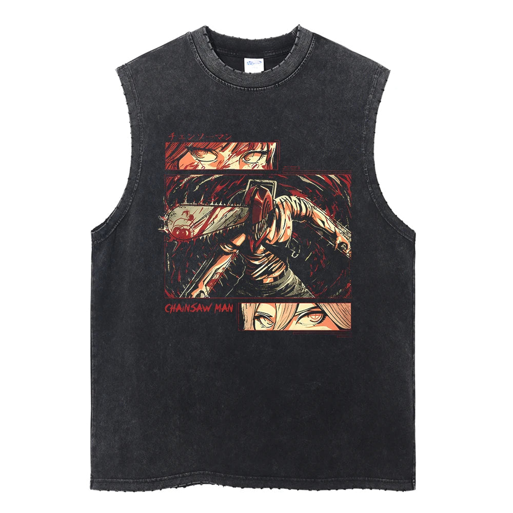 Chainsaw Man Vintage Tank Tops V5 Tank Tops