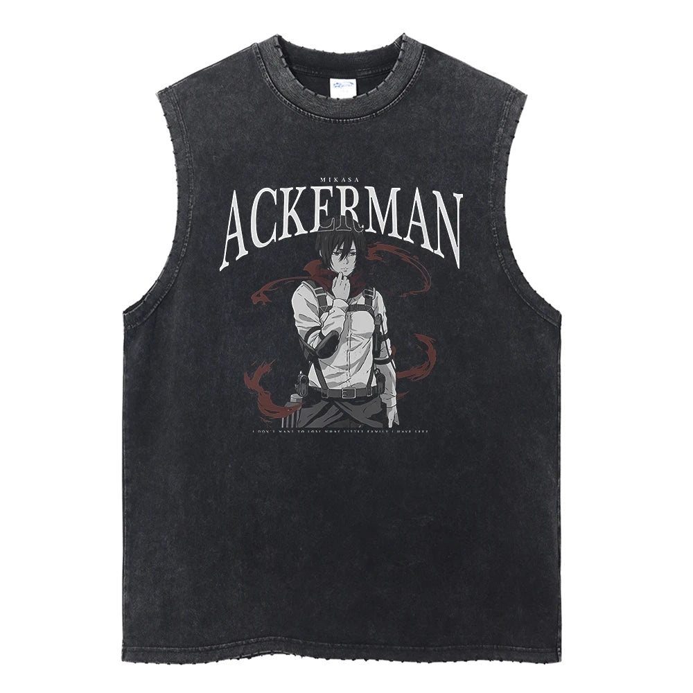 Mikasa Ackerman Vintage Tank Top V1 Tank Tops