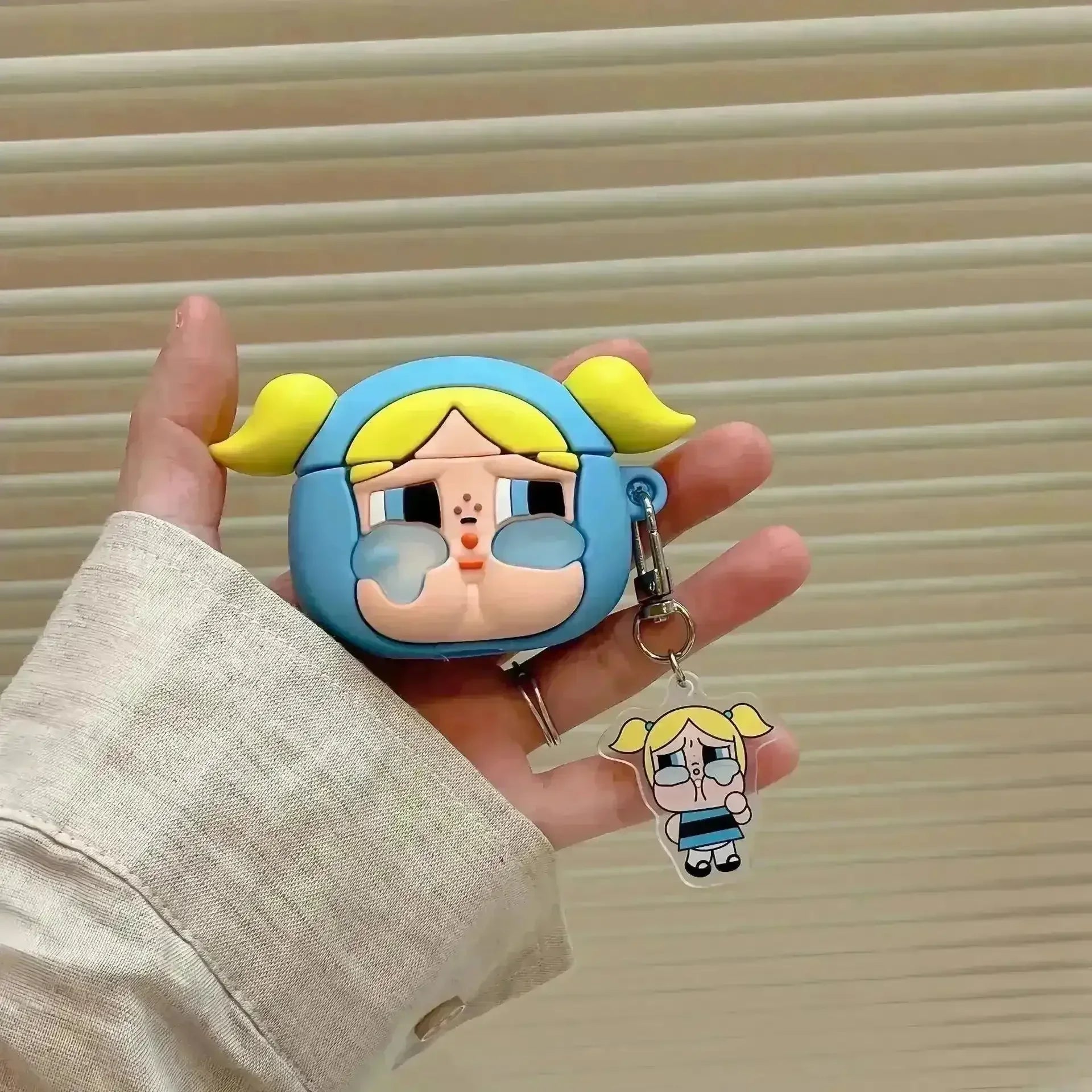 Crybaby Powerpuff Girls & Labubu AirPods Case Blue Airpods Case