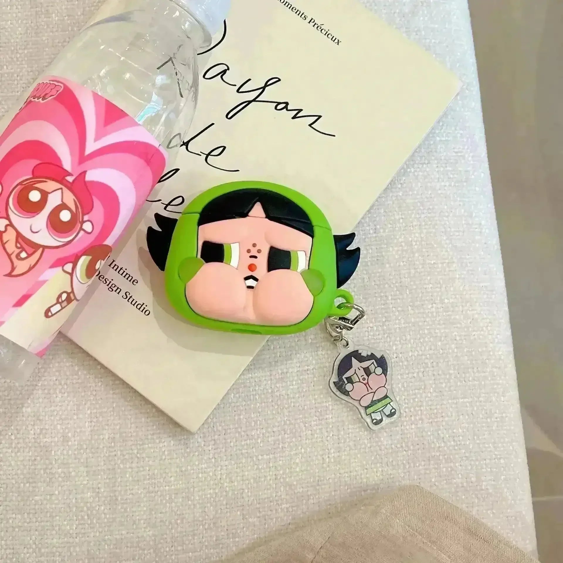 Crybaby Powerpuff Girls & Labubu AirPods Case Green Airpods Case