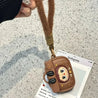 Labubu Brown Leather Case (For Airpods) Airpods Case