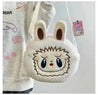 Labubu Plush Crossbody Bag White Sling Bag