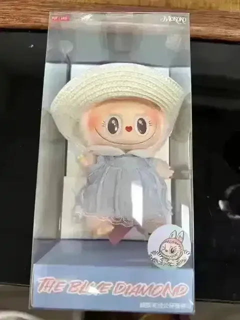 Labubu The Monsters Close to Sweet Figurine Blue Plush Keychain