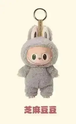 Labubu The Monsters Premium Collectible Keychain Grey Plush Keychain