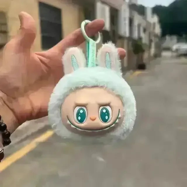 Labubu The Monsters Premium Mugshot Keychain Green Plush Keychain