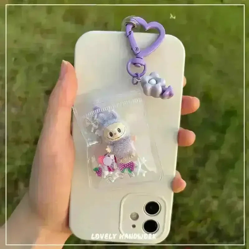 Mini Labubu Grain Pouch Keychain Plush Keychain