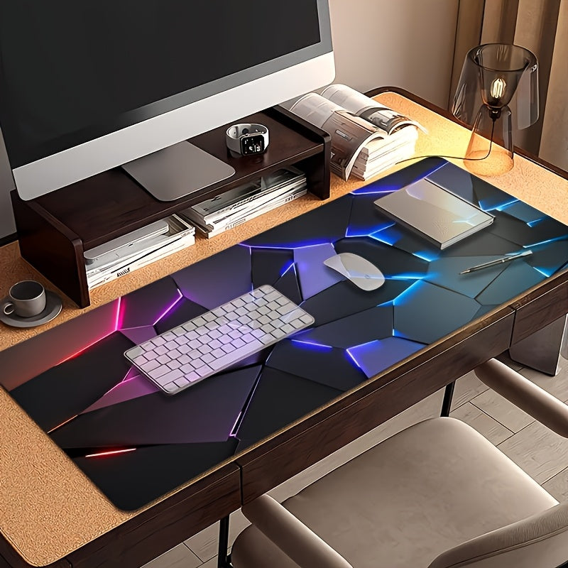 Large Geometric Design Mouse Pad - Durable, Non-Slip Rubber Base, Washable - Precision & Comfort for Gamers & Office Use - Ideal Gift for Boyfriend/Girlfriend, Gaming Mouse Pa