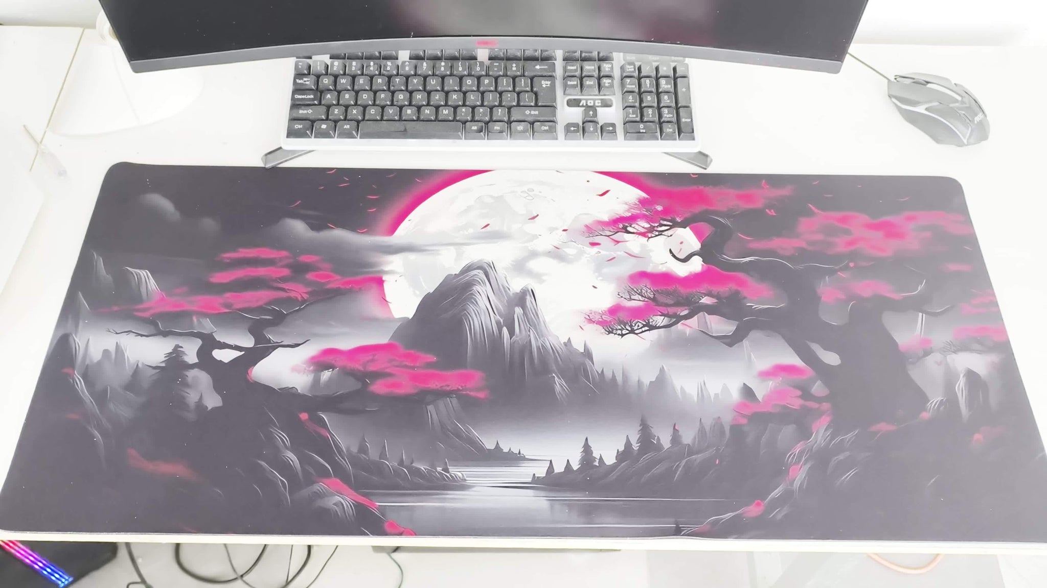 [Vibrant Gaming Mouse Pad] Large Vibrant Darkness Red Moon Gaming Mouse Pad | Rubber Base Computer Mat for E-Sports, Office & Gaming - Perfect Gift for Gamers, Teenagers, Boyfriends & Girlfriends, Gaming Desk Accessory | Durable Desk Mat