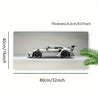Cool Sports Car Mouse Pad White Minimalist Art Large Gaming Desk Mat with Non-Slip Stitched Edge Rubber Mousepad 35x16 Inch, Computer Laptop Keyboard Mat for Home Office Desk Pad for Best Gift