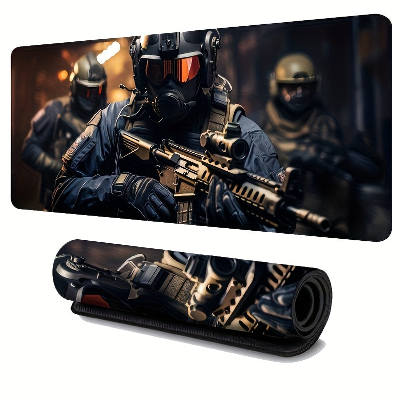 [1pc Tactical Mouse Pad] Tactical Special Forces Mouse Pad - 1pc Non-Slip Rubber Base with Premium Cloth Surface for Precision Control - Full Coverage for Keyboard & Mouse - Ideal for Home, Office, Gaming, Ergonomic