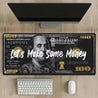 Large "Let's Make Some Money" Dollar Abstract Art Gaming Mouse Pad & Keyboard Mat - Benjamin Franklin Design with Golden Accents, Federal Reserve Inspired Office & Esports Desk Mat for PC, Computer, Workstation Accessories