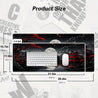 BHJLAXR Extended Gaming Mouse Pad - Japanese Riverside Full Moon Desk Mat, Non-Slip Rubber Base, Durable Natural Rubber XXL Mousepad, Large Keyboard and Laptop Mat for Office Decor, Black Red Design