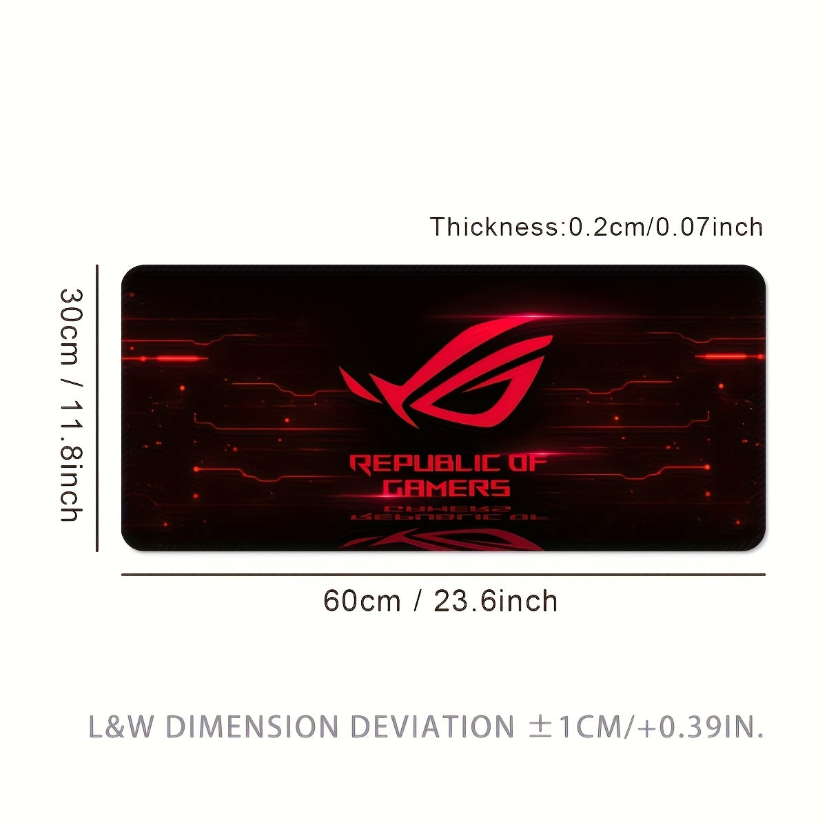 [Gaming Mouse Pad] Red Eye Extra-Large Gaming Mouse Pad - Thick Non-Slip Rubber Desk Mat with Precision Stitched Edges, Washable Surface - Ideal for Gamers & Office Use, Durable Computer Accessory, Large Mouse Pads for Desk, Bold Logo Design