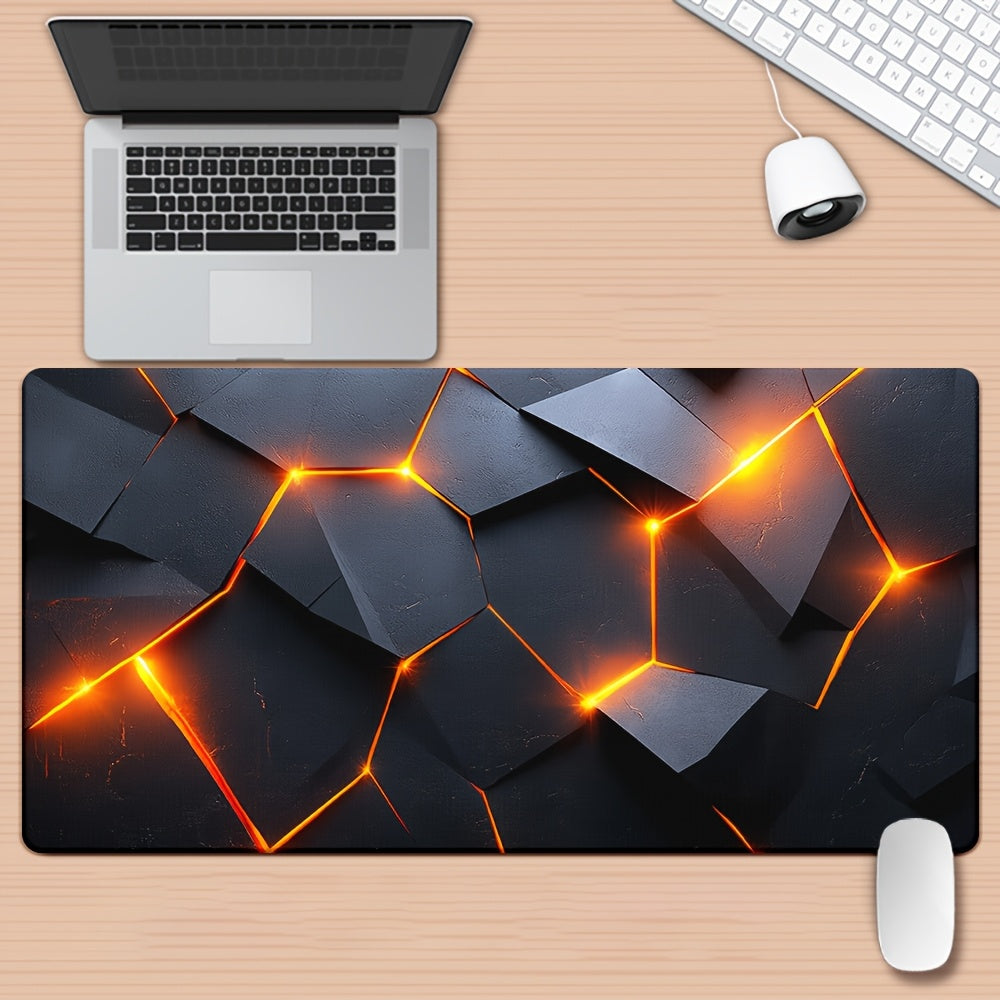 [XXL Rubber Desk Mat] XXL Rubber Desk Mat | Solid Geometry Metal Technology Wind HD Print, Multi-Functional Mousepad, Gaming Keyboard Pad, Office Computer PC Mat, Ideal Gift for Family and Friends - 1pc