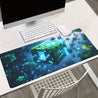 1pc XXL Gaming Desk Mat - Extra Large Mouse Pad & Keyboard Mat with Non-Slip Base, HD Printed Futuristic Blue Cube Design, Durable Polyester Surface for PC, Office, Gaming Setup - Ideal Gamer Gift for Tech Enthusiasts, Workspace Accessory, Modern Aestheti 31.5" x 11.8" (80x30cm)