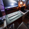 [Non-Slip Desk Mat Set] Three-Piece Large Computer Desk Mat Set, Non-Slip Mouse Pad + Keyboard Pad + Wrist Rest, Office Computer Desk Anti-Slip Protective Mat Double-Sided Faux Leather Mouse and Wrist Support Pad for Laptops, Mechanical Keyboards, Wrist S Blue three-piece set (mouse pad + keyboard tray + mouse wrist rest)