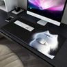 XXL Cute White Cat HD Printed Desk Mat & Gaming Mousepad - Large Non-Slip Surface with Fluffy Cat Design, Durable Rubber Base for Office, Home, PC Gaming - Perfect Gift for Cat Lovers, Gamers & Tech Enthusiasts, Work From Home, Home Workspace, Playful Pat