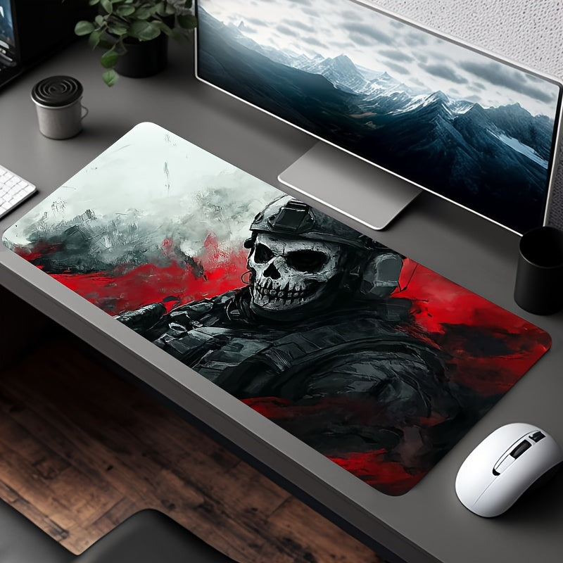 Armed Skeleton Gaming Mouse Pad with Name/Text - Durable Rubber Non-Slip Mouse Pad, Suitable for Keyboard, PC, Laptop, Office and Gaming Desk Accessories