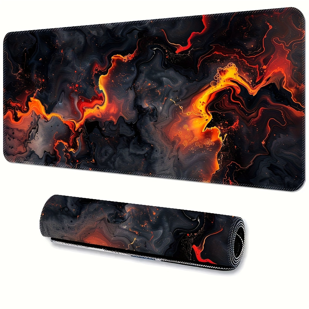 Flame of Passion Extra-Large Gaming Mouse Pad & Desk Mat - Thick Non-Slip Rubber Base, Precision Stitched Edges, Vibrant Flame Design, Washable Surface for Gamers & Office Use, Gamer Desk Setup, Artistic Desk Accessory